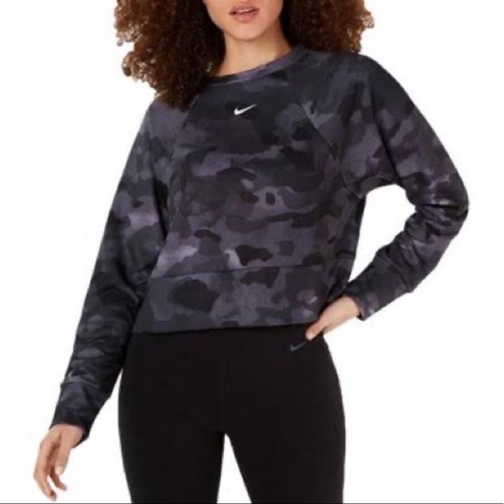 Nike Dri Fit Camo Crop Crew